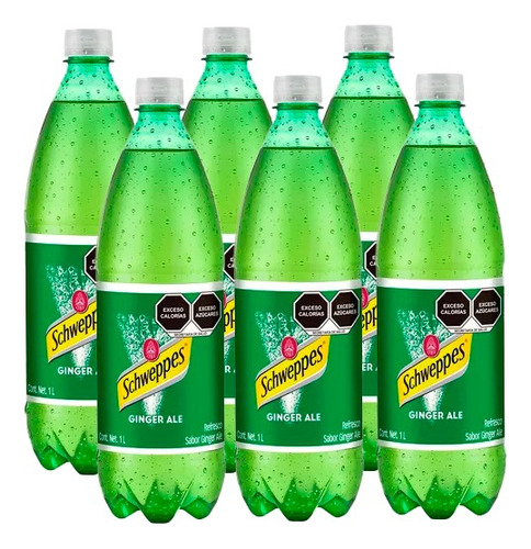 Pack De 6 Agua Ginger Ale Schweppes 600ml