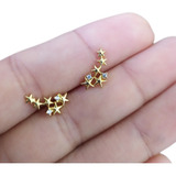 Brinco Ear Cuff  Pedra Zirconia Dourado Estrela Pequeno