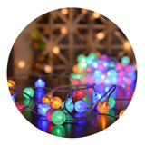 Luces Solares Esfera Tipo Cristal 5mtrs Decorativa Navideña