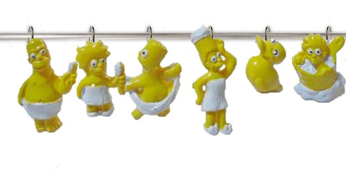 Ganchos Para Cortina De Baño Resina Los Simpsons X12 