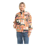 Campera Polar Rusty Josie Mock Neck Printed Fleece Mujer