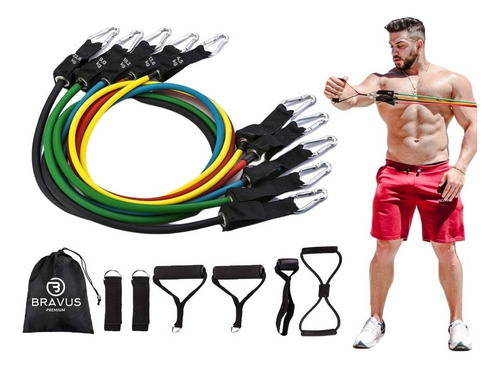 Kit Tubing Premium Treino Academia + Elástico Extensor 8