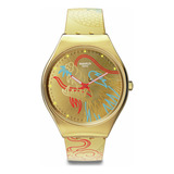 Reloj Swatch Dragon In Gold Syxz104 Correa Dorado Bisel Dorado Fondo Dorado