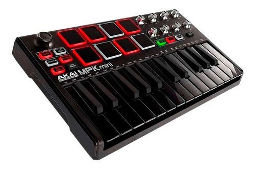 Teclado Controlador Midi Usb Negro Akai Mpkmini E.l Negro