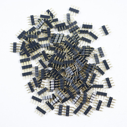 100 Conectores De 4 Pin Macho Macho Para Tiras Led Rgb 