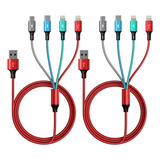 Cable De Carga Múltiple 3.5a, [2 Unidades De 6 Pies] Cable D