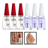 Kit 6 Esmaltes Colorama Tratamento Base Setim E Extra Brilho