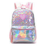 Mochila Skora Think Happy Espalda Holograma Arcoiris 18'' 