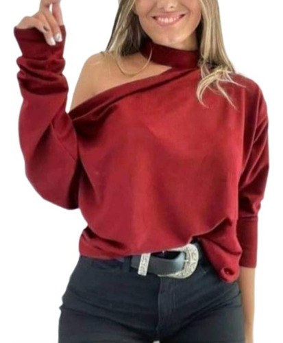 Sweaters Lanilla Cuello Bote Mujer