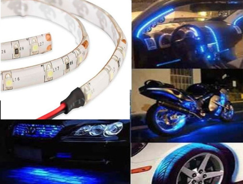 4 Fita Leds Neon 12v 45cm Carro Moto Vans Farol Freio Pisca 