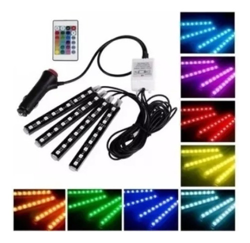 Tiras Luces Led Tunning Auto Deco Interior Audioritmica Pa