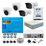 Kit Hikvision De Seguridad 1080p Dvr 4c + 4amaras + D,d 1tb