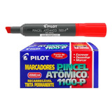 Pincel Atômico Permanente Canetão Pilot Vermelho Kit 12