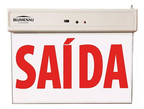 Placa De Saída Led 1 Face 1w - Vermelha 4 Horas De Autonomia Cor Vermelho 110v/220v