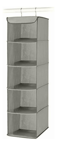 Whitmor 5 Section Closet Organizer Hanging Shelves With Color Gris