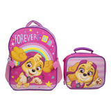 Mochila Con Lonchera Paw Patrol Girl Color Rosa