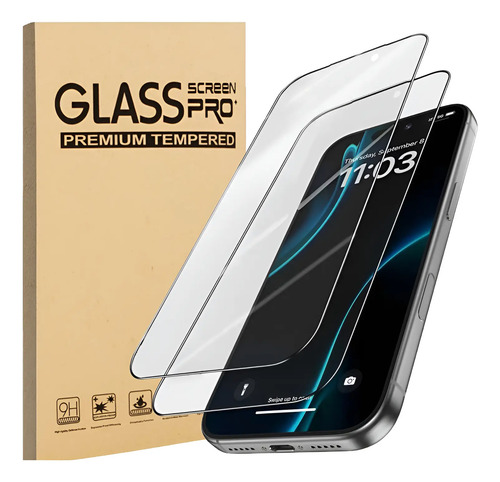 2 Micas Mate Cristal Templado Para iPhone, Puede Desbloquear