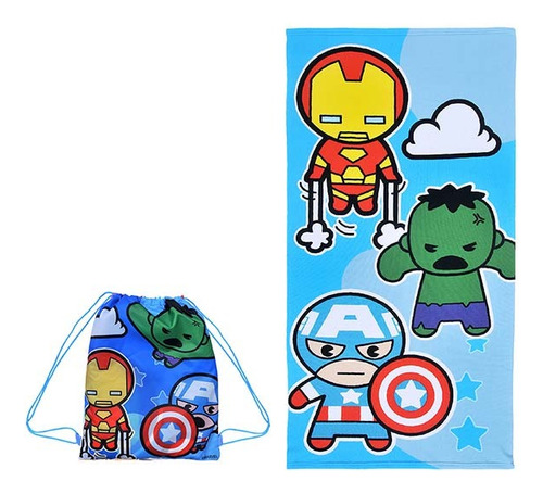 Toalla Playera Avengers + Morral Cordel 