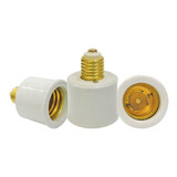 3 Adaptador Bocal Redução Soquete De E27 P/ E40 De Porcelana Cor Branco