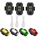 Estrobo Led Recargable Para Moto Bici Auto 7colores 3 Piezas