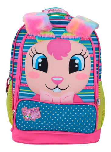 Mochila Grande Chenson Happy Conejito Orejas Con Peluche (allana)