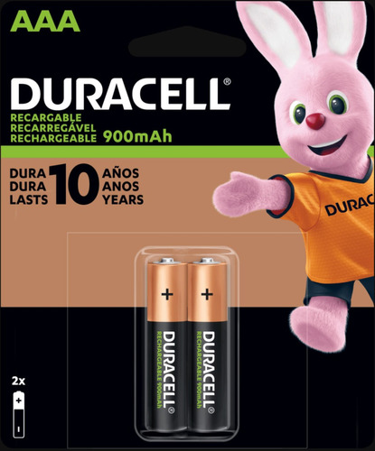 Pilha Recarregável Duracell Aaa 900mah (com 2)