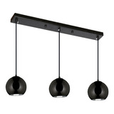 Colgante 3 Luces Tom Vidrio Negro Espejo Deco Moderno Led