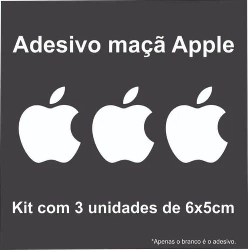 Kit 12 Adesivos Logo Maçã Apple Mac Ios iPhone iPad iPod 