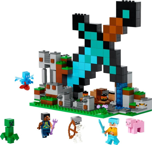 Lego Minecraft La Espada De Diamante, Guerreros, Creeper 