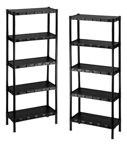 Estante Modular Organizadora Plastico 5 Prateleiras Preto 