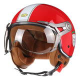 Casco Vintage 3/4 Para Hombre Y Mujer, Certificado Dot, L