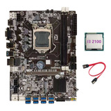 Placa Base Minera B75 Btc+cpu I3 2100 Y Cable Lga1155 8xpcie