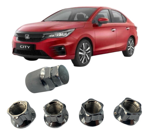 Birlos Seguridad Honda City 2022-2023-2024 Acero Solido.