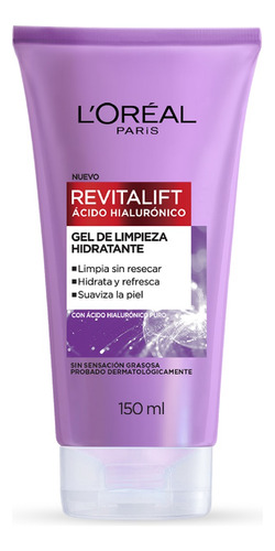 Gel Limpiador L'oréal Paris Facial Ácido Hialurónico 150 Ml