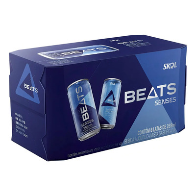 Skol Beats Senses Lata 269ml Kit Com 8 | Frete grátis