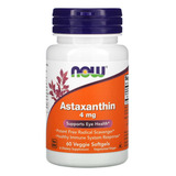 Astaxantina 4mg Astaxanthin 60 Softgels Now Foods Importado