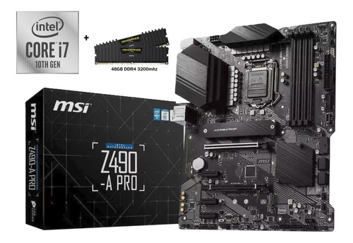 Kit Mother Z490 Pro + I7 10700 Con Cooler Tt Y 48gb Ram Ddr4