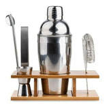 Set Barman Bartender Coctelera Pinza Jigger Medida Oruga