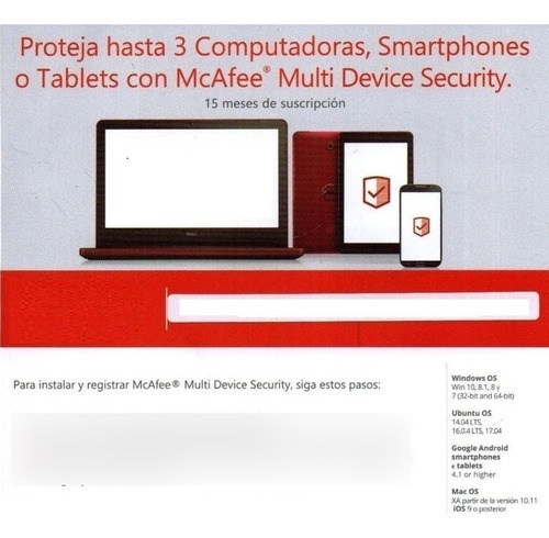 Antivirus Mcafee Security Center 3 Dispositivos - 15 Meses