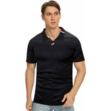 Polo Camisa De Manga Corta Impresión Gradiente Para Hombre