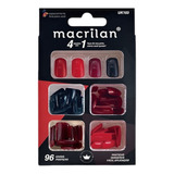 Kit De Unhas Postiças 4 Em 1 Tamanho Médio Macrilan Uk103