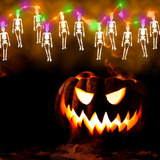 Guirnalda Microled + Esqueleto Colgante Halloween Luz 