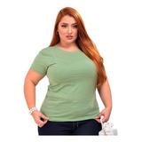  T Shirt Blusa Camiseta Feminina Básica Plus Size Premium