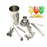 Kit Bar Coqueteleira Profissional Aço Inox 550 Ml Caipirinha