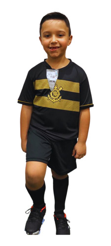 Camisa Infantil Do Corinthians Dourado + Brinde