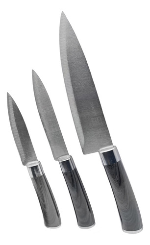 Set X3 Piezas Cuchillos Corte Acero Profesional Cocina Hsk