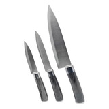 Set X3 Piezas Cuchillos Corte Acero Profesional Cocina Hsk