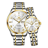 Reloj Olevs De Lujo Para Pareja Con Calendario Y Diamantes,