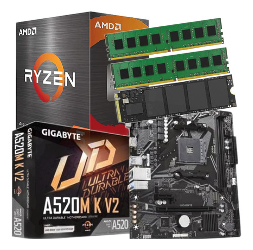 Combo Actualizacion Pc Amd Ryzen 5 5600 + 16 Gb + Nvme 240