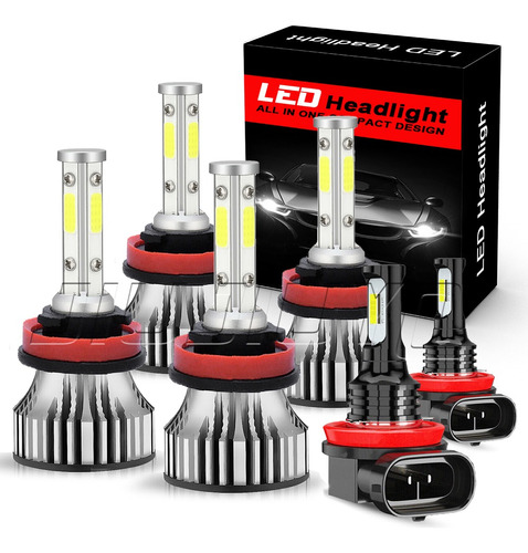 4 Lados H11 Para Nissan Kit De Faros Led De Haz Alto/bajo